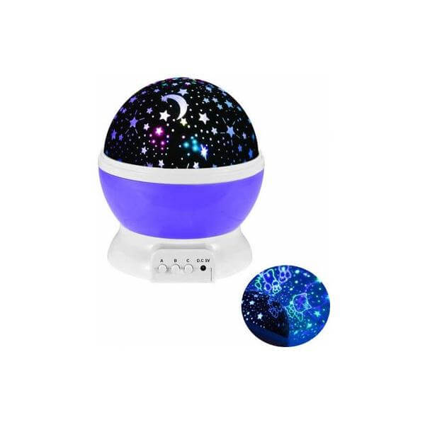 Nakties šviesos projektorius su žvaigždėmis ir mėnuliu
